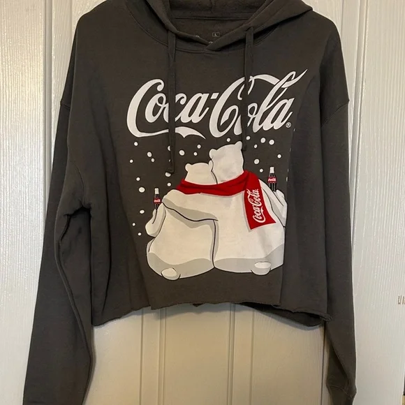 Hot Topic Coca‑Cola Polar Bears Cropped Hoodie – Women’s Large, EUC - Picture 14 of 16